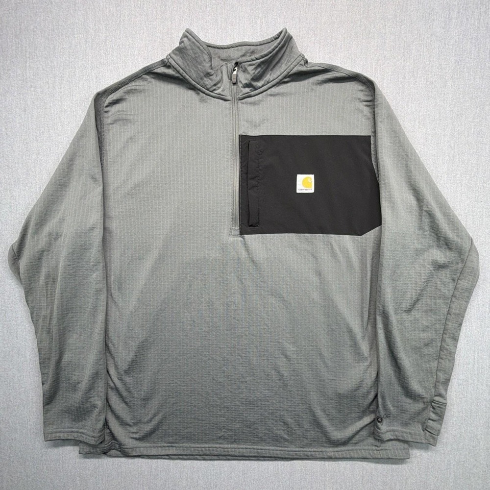 Carhartt 1/2 Zip TK6423-M Men's XL Force 1/2 Zip Shirt